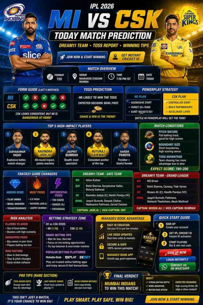 MI vs CSK IPL 2026 overview